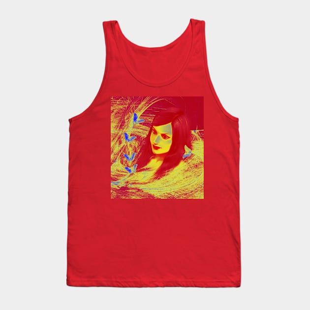 Butterfly wishes in red and yellow Tank Top by hereswendy